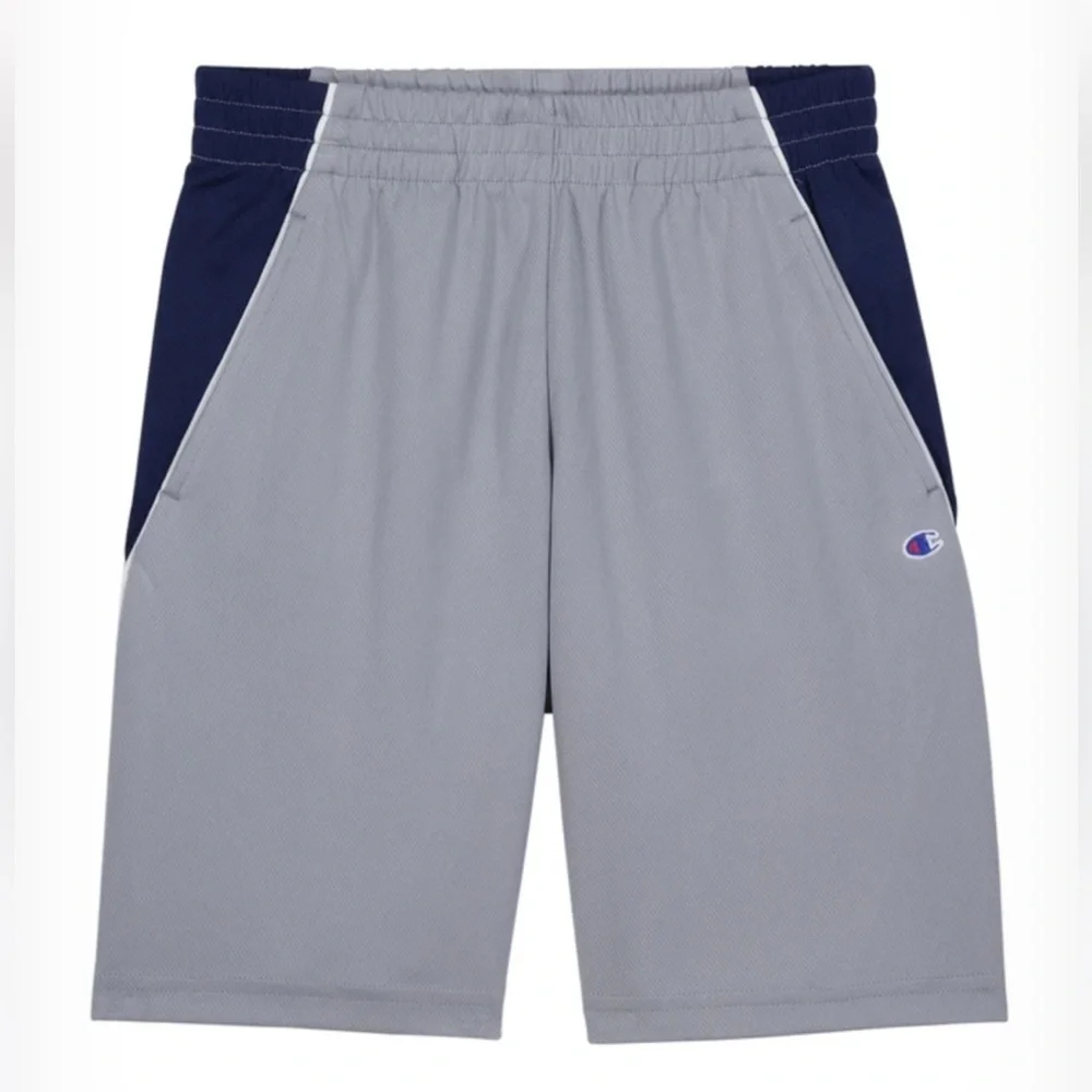 NWT  Champion Color Block Mesh Shorts Concrete/Black